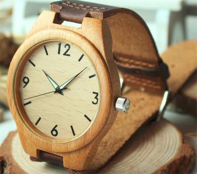 China Auto date wooden watch private label with box custom for wood watch dropshipping to Shenzhen for sale