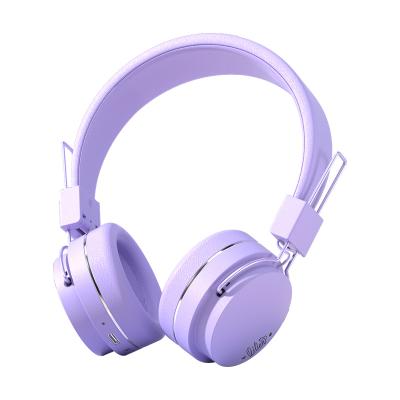 China 2021 BH21 Promotion Christmas Gifts Pink Colorful Stereo Kids Stereo Earphone Wireless Bluetooth Children Headband Wire Headphones for sale