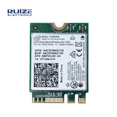 China Wireless-AC Dual Band 802.11AC Card 3165 3165ac 3165NGW WIFI BT4.0 NGFF LAPTOP Wireless Wifi Card 806723-001 for sale