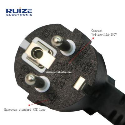 China IEC 60320 C13 Connector Power Cord Residential / General Purpose ECO 7/7 Plug To EU 2pin Power European Plug Power Cable for sale