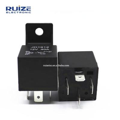 China Automobile Control Unit Manufacturer Customization Relay 40A 5V36V/48V/60V/70V 5 Pin JD1914/JD1912 Universal Auto Black Car Relay for sale