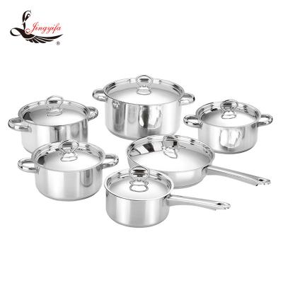 China 12PCS Sustainable Prestige Italian Cookware Set 16cm / 16 18 20 24cm Milk Pot Soup Pot / 24Fry Pan for sale