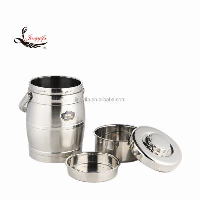 China Sustainable / Portable Double Drum Wall 1.0L 1.2L 1.4L 2.0L 2.8L Stainless Steel Handpan Pot / Lunch Box for sale