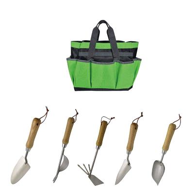 China Hot Selling 6pcs Garden Tool Kit Heavy Quality Stainless Steel Garden Fork Rake Scoop Shovel Transplanter Hoe HL-BS14 for sale