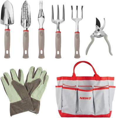 China Hot Selling Garden Good Quality JARDIN HL-BA02 Garden Tiller Fork Shovel Rake Heavy Red Gloves Prunner Hot Selling Tool Kit for sale