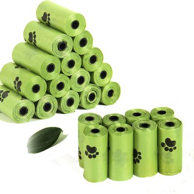 China Custom Sustainable Printed Eco Friendly Biodegradable Compostable Disposable Scented Green Cornstarch Doggie Waste Poop Bags for sale