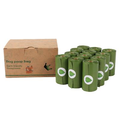 China Custom Printed Green Eco-Friendly Sustainable Dog Cornstarch Dog Poop Bag Biodegradable Compostable Poop Bags for sale