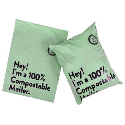 China Custom Biodegradable Logo Compostable Postage Satchels Plastic Wraps Courier Biodegradable Poly Mailer Mailing Bags For Clothing for sale