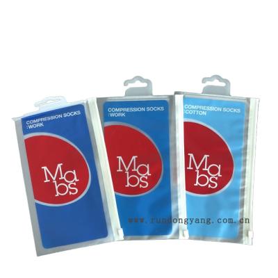 China BIODEGRADABLE custom transparent zipper clothes bag ziplock plastic clothes underwear sock package bag for sale