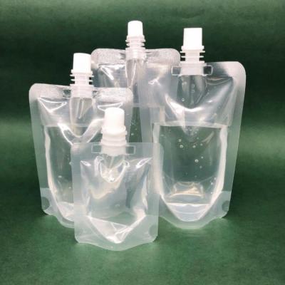 China BIODEGRADABLE Custom Printed Disposable Stand Up Clear Juice Milk Beverage Pouch Liquid Packaging Beverage Plastic Bag With Spout Packaging Bags for sale