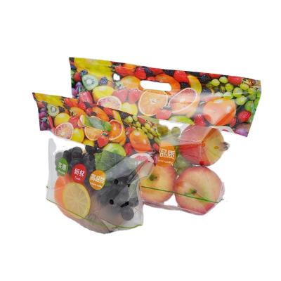 China Custom Printed Plastic Holder Moisture Proof Ziplock Up Pouch Fresh Vegetable Anti-fog Perforated Fruit Packaging Bags With Vent Holes for sale