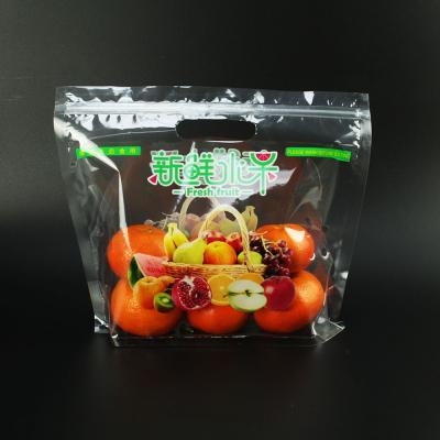 China Moisture Proof Perforated Lettuce Bolsa Ziplock de frutas Lettuce Bag Stand Up Vegetable Fresh Fruit and Plastic Pouch for sale