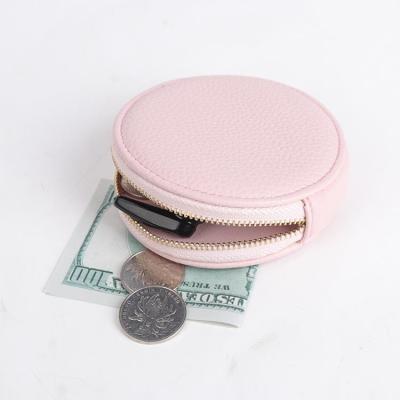 China Fashion Cute Small Earphone Pocket Zipper Coin Purse Bag Storage Coin Around Key Leather Coin Chain Purse for sale