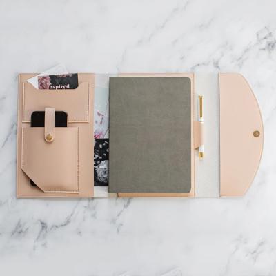 China Portable Pu Leather A4 Padfolio Folder Organizer Business Document Folder Card Phone Card Storage Folder Bags for sale