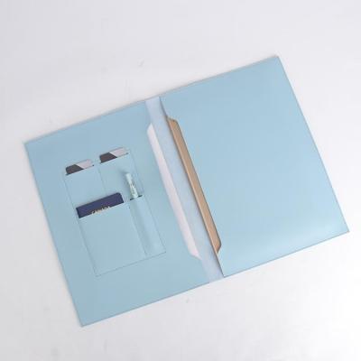 China Luxury Leather Panel Folder Clip Storage A4 Card Folder Padfolio Business Folder Organizer for sale