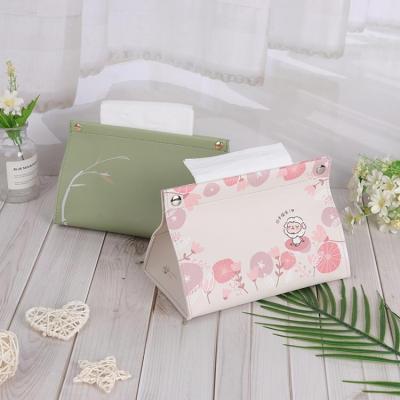 China Nordic Luxury Handmade Cloth Holder Cover Cloth PU Leather Cloth Storage Box for sale