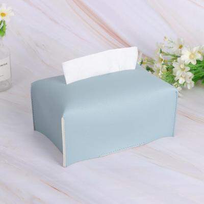 China CLASSIC Wholesale Leather Tissue Cover Square Closure Tissue Holder Home Office Instant Tissue Box for sale