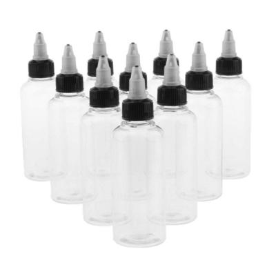 China 100ml Liquid Plastic Ink PET Ink Liquid Twisted Dropper Bottle With Twist Cap for sale