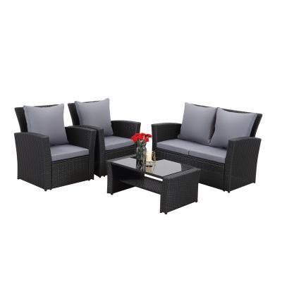 China 2021 Modern Factory Direct Sofa New Upcoming Outdoor Sectional Garden Rattan Wicker Material Furniture Set for sale