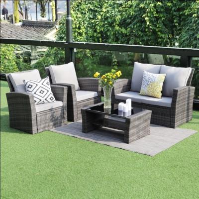 China Modern Top Selling In UK /USA Market 4 Pieces Rattan Luxury Patio Furniture Outdoor Furniture for sale