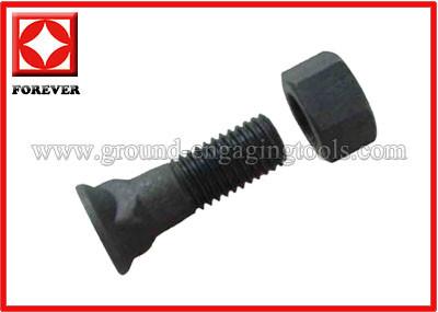 China Black High Tensile Bucket Bolt , Cutting Edge Bolts Excavator Spare Parts for sale