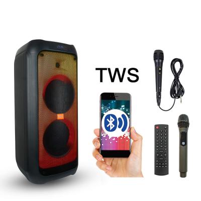 China Feiyang 2021 Newest Karaoke Video 8inch Dual Speaker Woofer BT TWS 30W FG208-13 Wireless Fire Effect Lighting for sale