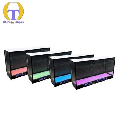 China Smoke Shop/Retail Shop Smoke Shop Display Cases LED Lighted Extra Vision Showcase Glass Display Cabinets for sale