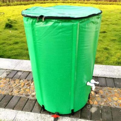 China 250L Flexible PVC Anti-UV Fabric Garden Storage Rainwater Barrel Tank for sale