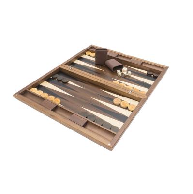 China Factory direct handmade high end competition or chess puzzle game lacquered wooden backgammon board games gift set with cups for sale