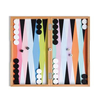 China Professional Oriental Chess Game Competition Or Puzzle Game Hot Sale Colored Lucite Wooden Backgammon Board Games Set for sale