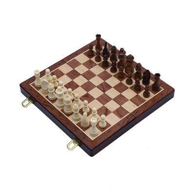 China Custom Antique Portable Magnetic Foldable Wooden Board Games Chess Game Competition Magnet Wooden Board Games or Puzzle Game Chess Board for sale