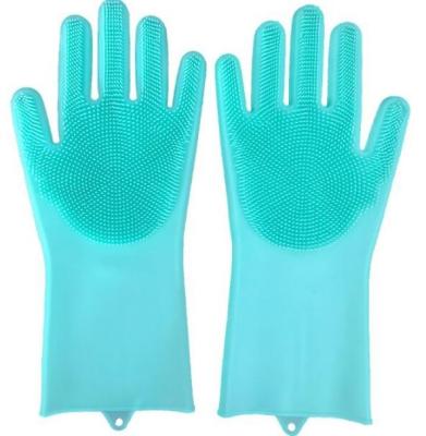 China 2022 New Design Viable Heat Resistant Silicone Cleaning Brush Scrubber Gloves Dish Washing Gloves for sale