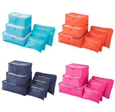 China Fashion 6 Pcs Set Custom Lightweight Cosmetic Bag Travel Pouch Waterproof Cosmetic Bag For Women for sale