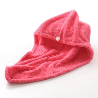 China Home Manufacture Coral Fleece Hair Dryer Towel Cap Hair Wraps / Magic Quick Dry Towels for sale