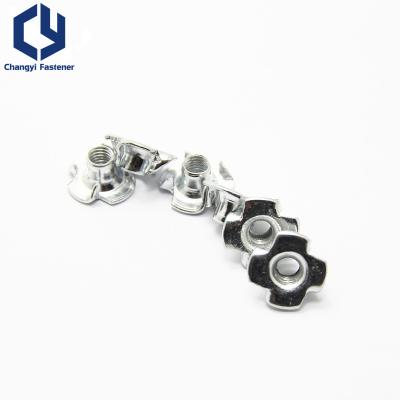 China Heavy industry custom nuts 304 316 four claw nuts 5/16-18T nuts for wood furniture for sale