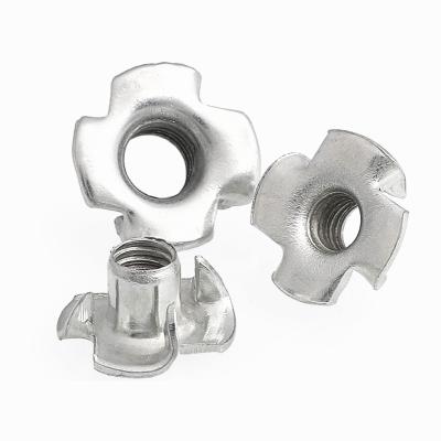 China Supply 304/316 Round1/4-20 T Four Hole Tee High Quality Stainless Steel Nut 4 Claw T Nuts Multi-direction Nuts from Heavy Industry China Factory Four for sale