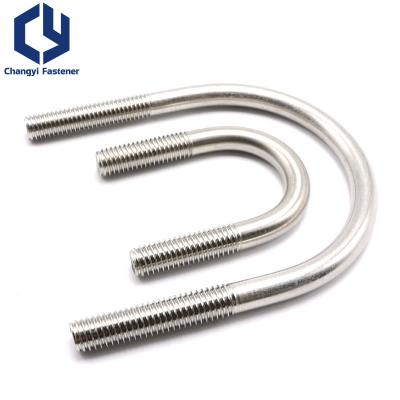 China High Quality U Bolt Electrical Clamp Stainless Steel Central Barrier Rod Clamp Ground U Bolt Connector for sale