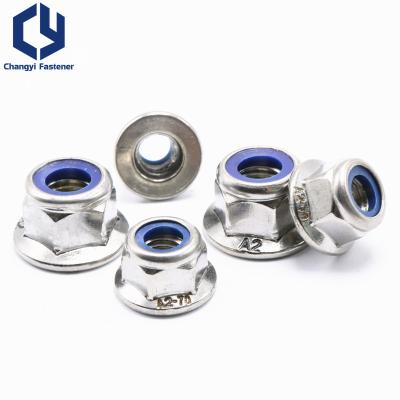 China Heavy Industry Grade 2 Standard Nylon Flange Nuts DIN6926 Flange Hex Locknuts for sale