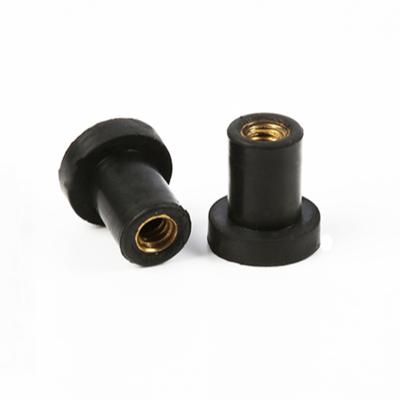 China Wholesale M4 M5 M6 M8 M10 M12 Black Heavy Industry Automobile Brass Rubber Windshield Nut Well Rivet Rubber Insert Nut for sale