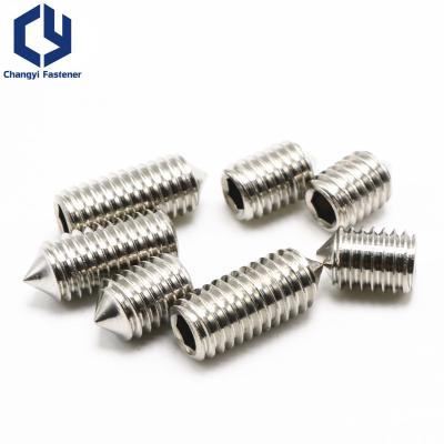 China Stainless Steel DIN914 Hexagon Socket Set Screw With Cone Point Hex Head Screw Not Easy To Damage for sale