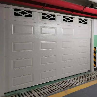 China Chinese modern style windproof frosted remote control electric aluminum windproof glass garage door for sale