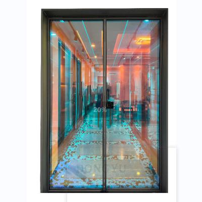 China High quality fashionable style colored open aluminum swing door balcony door decoration large space two glass doors for sale