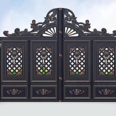 China France Modern Luxury Powder Coated Entrance Electric Modern Metal Home Aluminum Blast Proof Door for sale