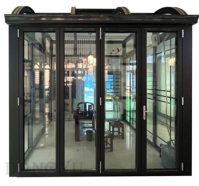 China New High Quality Chinese Style Sound Insulation Trims Easy Installation Aluminum Alloy Accordion Folding Door Patio Door for sale