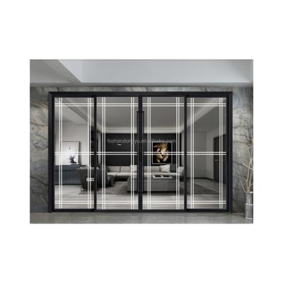 China Heat Insulation Double Tempered Glass Sensor Interior Sliding Door System Aluminum Glass Sliding Door for sale