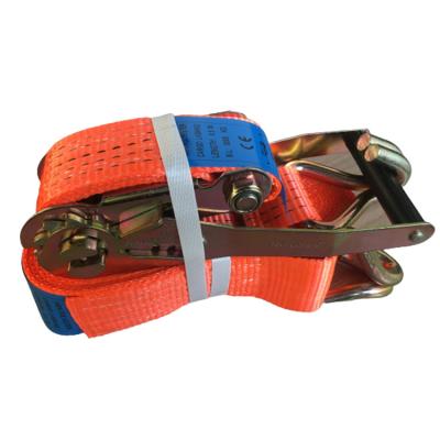 China Polyester Ratchet Tie Down Belt Car Truck Cargo Binding Lashing Ratchet Tie Down With J Hook for sale