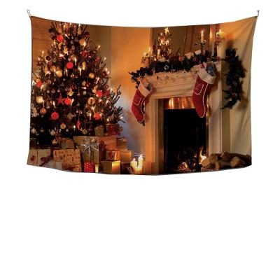 China Minimalist Background Cloth Fireplace Home Bedroom RSH Christmas Santa Claus Halloween Nordic Tapestry for sale