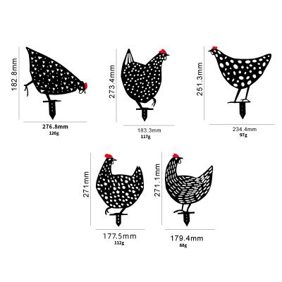 China ALLOY Easter Pop It Pastoral Chicken Yard Decoration Garden Insert Outdoor Chicken Yard Art Silhouette for sale