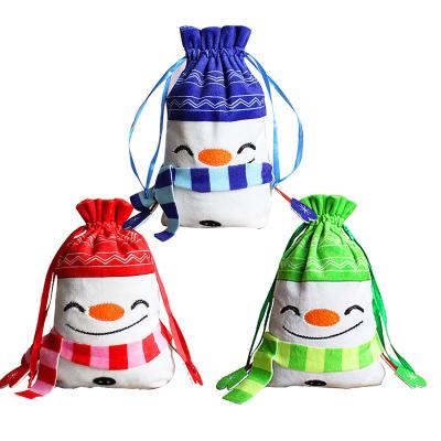 China Fabric New Gift Bags Christmas Candy Apple Drawstring Bag Christmas Tree Ornaments for sale