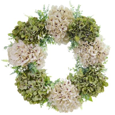 China Hydrangea silk garland simulation fabric wall hanger door knocker wedding rattan home hanging garland for sale